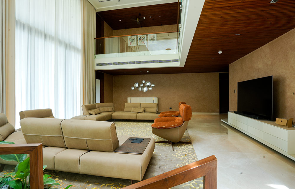 Minimalist premium interior design featuring marble flooring and clean architectural lines.