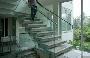 Prevent Slip Accidents: Why Solid Stair Glass Handrail Works Kochi Are Critical for Homes
