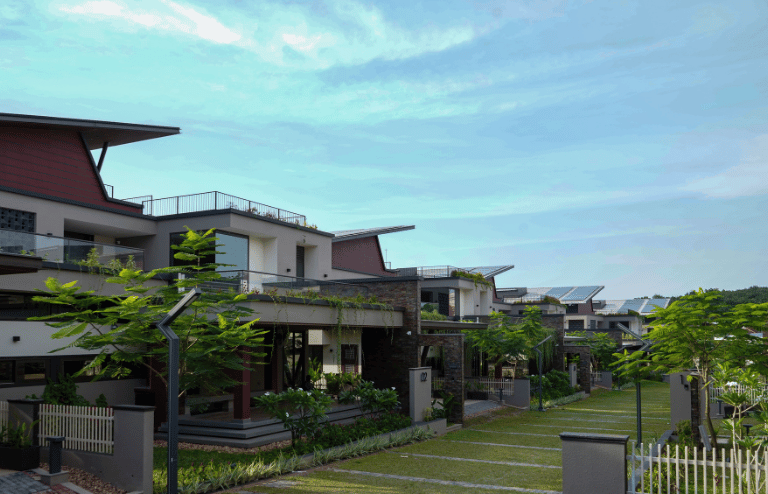 Saint Gobain handrail work in Kochi at Kolanchery Nael Villa by Green Interio Fusion